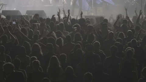 Crowd of people clapping hands at a live music concert Stock Footage 164622519