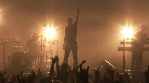 Crowd of people at concert Stock Footage
