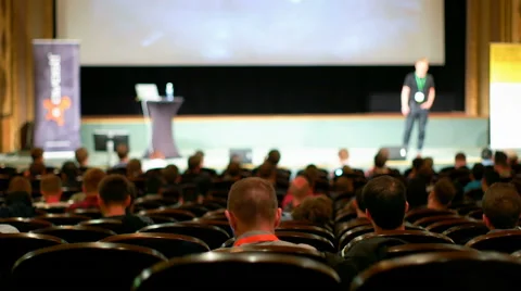 Crowd of People at the Conference Stock Footage 68623960