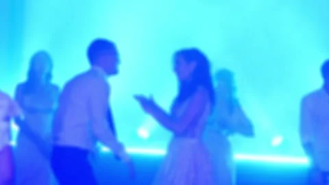 Crowd of people dancing on the dance floor. Blurred silhouettes Stock-Footage 168765704