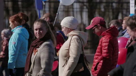 A crowd of people at a demonstration Stock Footage 49650798