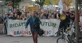 Crowd of people Fridays for Future global demonstration in Brunswick city 4k or 4k+ Resolution