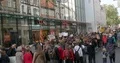 Crowd of people Fridays for Future global demonstration in Brunswick city 4k or 4k+ Resolution