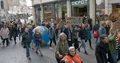 Crowd of people Fridays for Future global demonstration in Brunswick city 4k or 4k+ Resolution