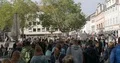 Crowd of people Fridays for Future global demonstration in Brunswick city 4k or 4k+ Resolution