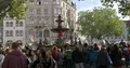 Crowd of people Fridays for Future global demonstration in Brunswick city 4k or 4k+ Resolution