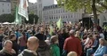 Crowd of people Fridays for Future global demonstration in Brunswick city 4k or 4k+ Resolution
