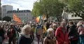 Crowd of people Fridays for Future global demonstration in Brunswick city 4k or 4k+ Resolution