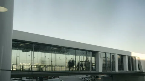 Crowd of people going to airplane Stock Footage 61139210