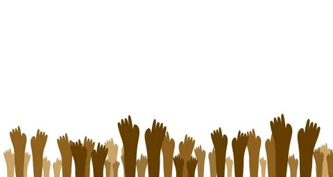Crowd people hands Stock Illustration