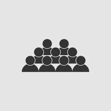 Crowd of people icon flat Stock Illustration