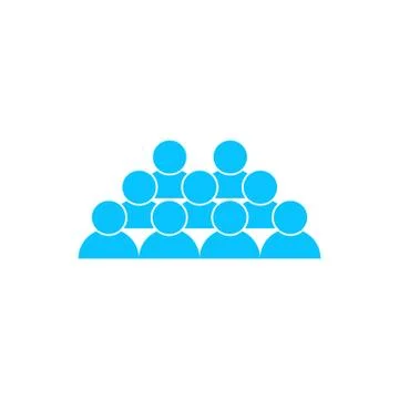 Crowd of people icon flat Stock Illustration