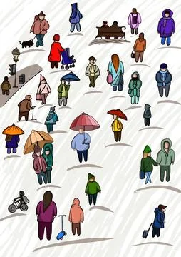 Crowd of people Illustrazione stock