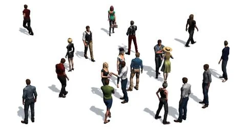 A crowd of people - isolated on white background Stock Illustration