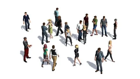 A crowd of people - isolated on white background Stockillustratie