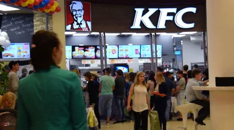 Crowd of people at KFC Stock Footage 59834160