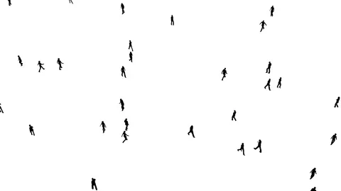 Crowd of people moves on white Video stock 85326010
