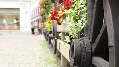 Crowd of people in multi colored clothes walking on a sunny day in the city.  7 Video stock 78001065