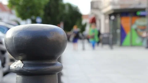Crowd of people in multi colored clothes walking on a sunny day in the city. Stock Footage 79166994