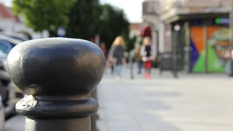 Crowd of people in multi colored clothes walking on a sunny day in the city. 스톡 동영상 79167326
