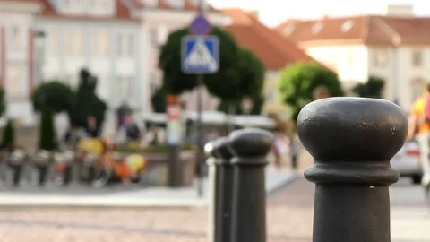 Crowd of people in multi colored clothes walking on a sunny day in the city. Stock Footage 79167876