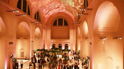 Crowd of people in museum Stock-Footage 92190706