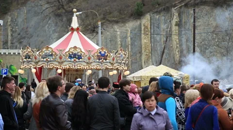 A crowd of people in the park Stock Footage 67359028