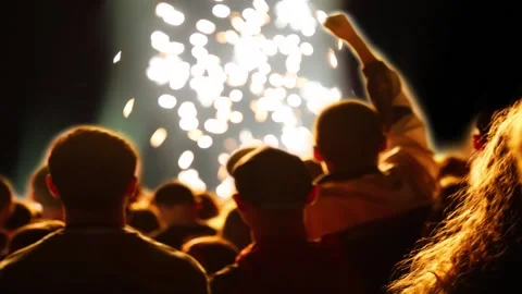 A Crowd of People at a Protest. An Explosion with Fire and Flame. Explosion.. Stock Footage 317079202