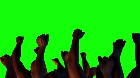 A crowd of people protesting. Black Lives Matter, 3d render Stock Footage 132076468