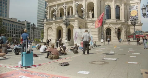 Crowd of people protesting t black lives matter demonstration Stock Footage 151941606