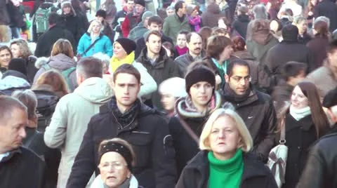 Crowd of People Slow Motion Stock Footage 18512229