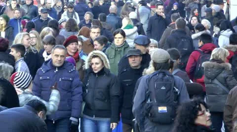 Crowd of people Slow Motion Stock-Footage 19225696