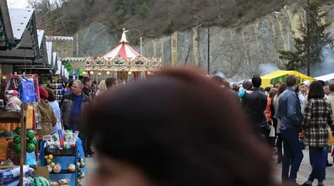 A crowd of people on the square Stock Footage 67359045