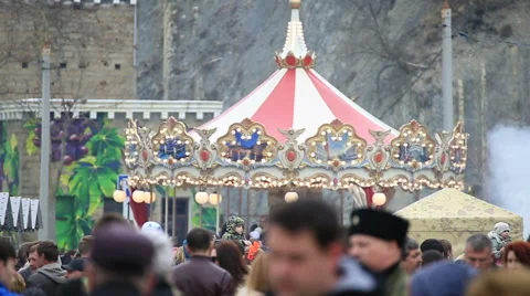 A crowd of people on the square Stock Footage 67359077