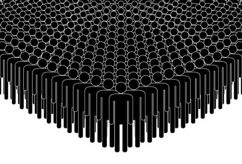 Crowd. People standing in a crowd. Stock Illustration