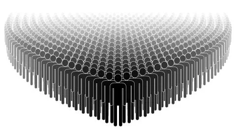 Crowd. People standing in a crowd. Stock Illustration