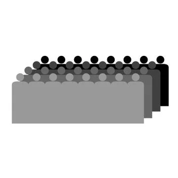 Crowd. People standing in a crowd. Stock-Illustration