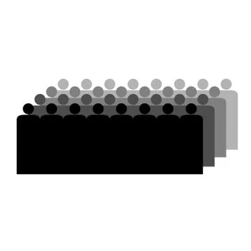 Crowd. People standing in a crowd. Stock Illustration
