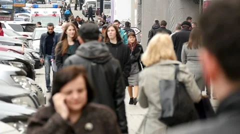 Crowd of people on the street  2 Stock-Footage 48831754