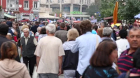 Crowd of people at the street Stock Footage 48812965