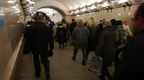 Crowd of People. Subway Stock Footage 24719342