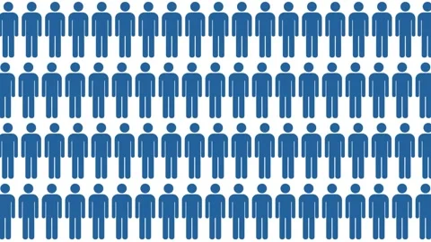 Crowd of people symbols increasing Video stock 146205014