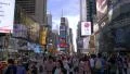 Crowd of people in Times Square NYC New York City day 4k or 4k+ Resolution