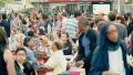 Crowd people tourists busy chaotic Times Square NYC New York City day 4k or 4k+ Resolution