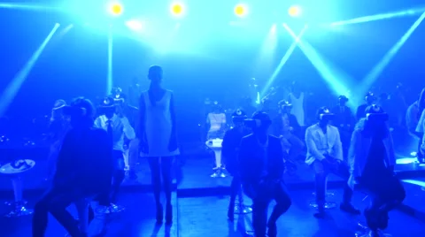 A Crowd Of People using Virtual Reality Glasses on Perfomance Show Stock Footage 54937247
