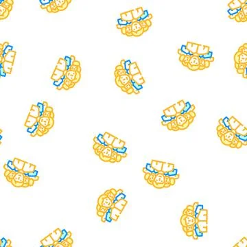 Crowd people vector seamless pattern Stock Illustration