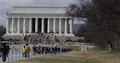 Crowd of People Visit Lincoln Memorial in Washington D.C. Touristic Attraction 4k or 4k+ Resolution