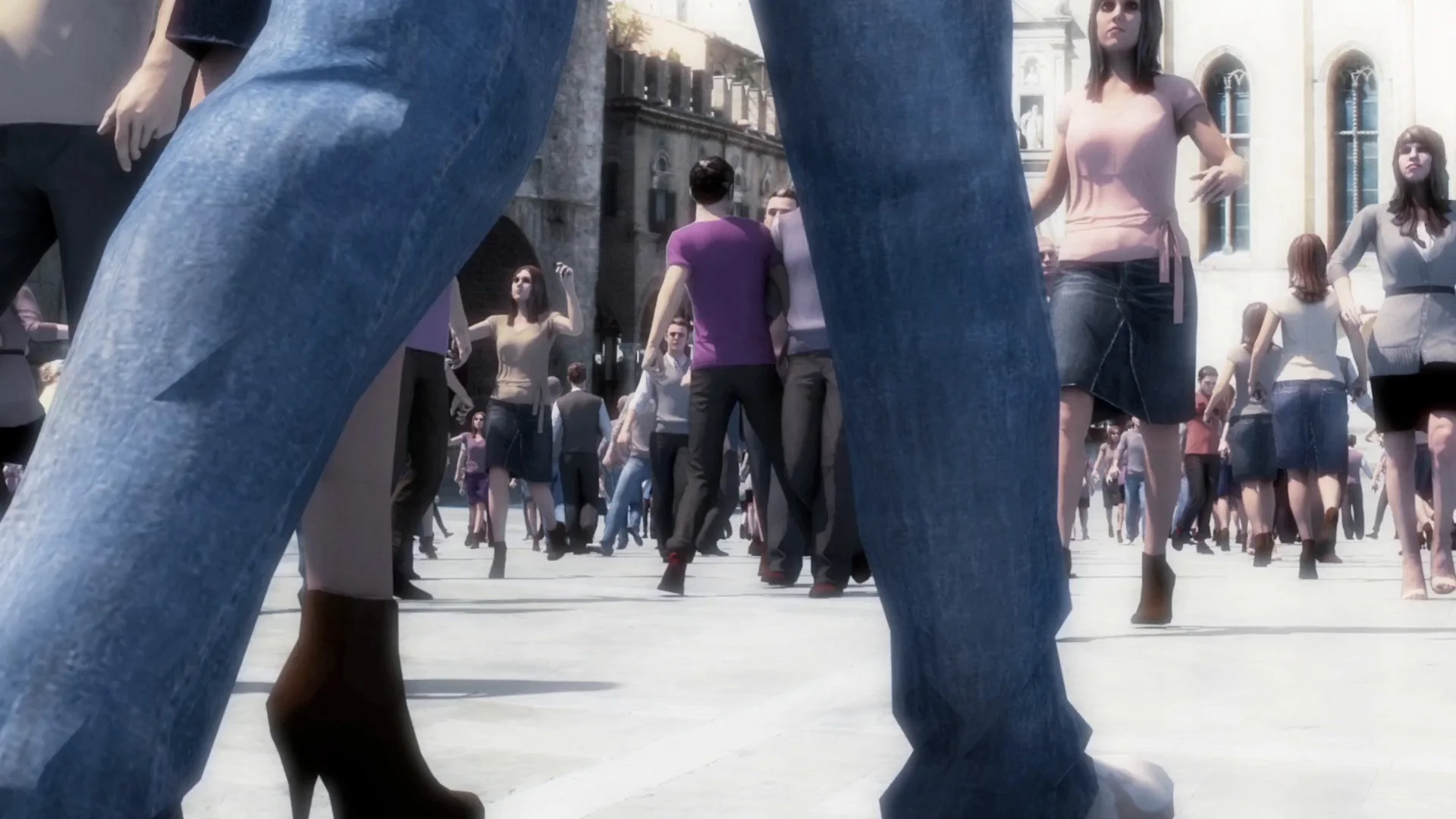 animated people walking