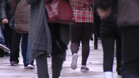 Crowd of people walking Stock Footage 96340169