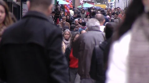 Crowd of people walking Stock Footage 96340170